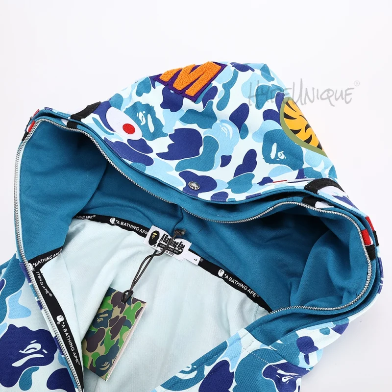 BAPE Abc Camo Shark Full Zip Hoodie - Blue