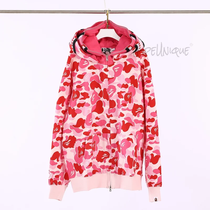 BAPE Abc Camo Shark Full Zip Hoodie - Pink