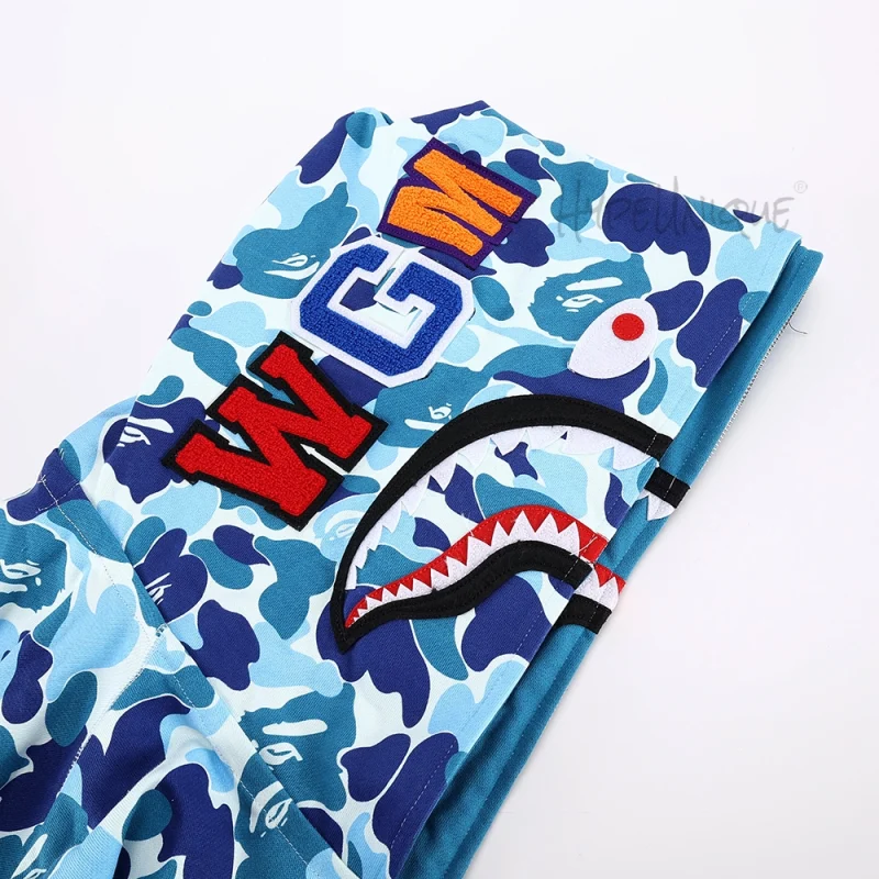 BAPE Abc Camo Shark Full Zip Hoodie - Blue