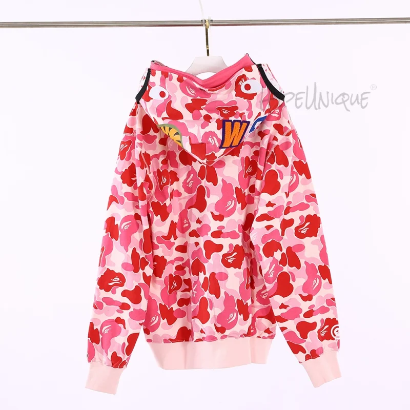 BAPE Abc Camo Shark Full Zip Hoodie - Pink