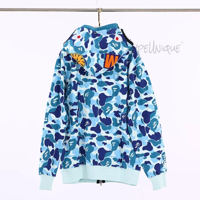 BAPE Abc Camo Shark Full Zip Hoodie - Blue