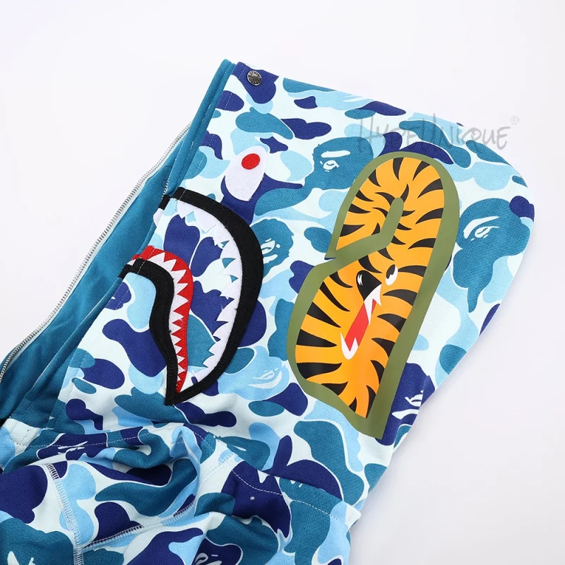 BAPE Abc Camo Shark Full Zip Hoodie - Blue