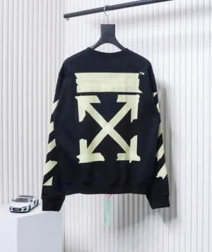 Off White Yellow Tape Arrows Print Sweatshirt