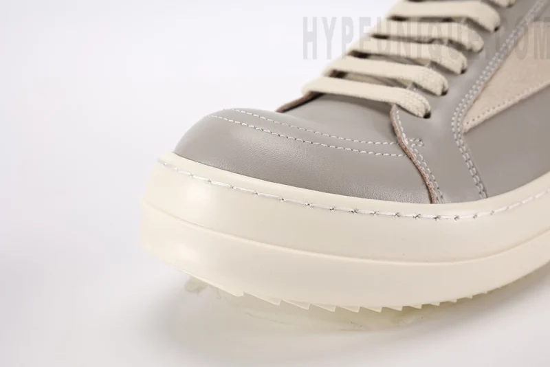 Rick Owens Lido Vintage leather sneakers "Gray/Milk" hypeunique