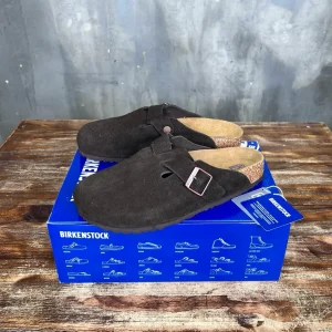 Birkenstock 'Boston Soft' Suede Dark Brown