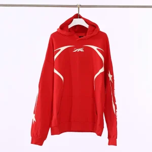 the red Hellstar Sports Double Hit Logo Hoodie