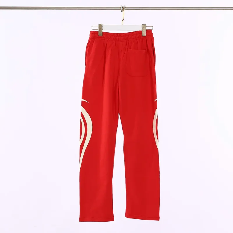 the back side of red Hellstar Sports Double Hit Logo Sweatpant