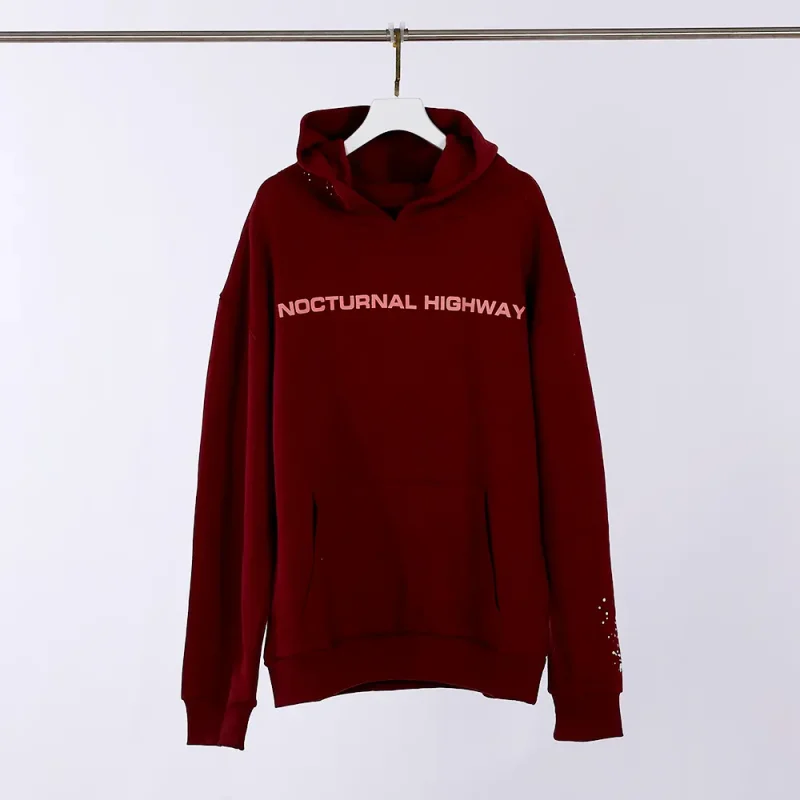 the font side of SP5DER Nocturnal Highway Cotton Hoodie