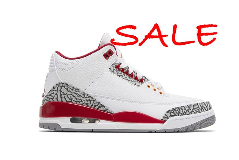 AIR JORDAN 3 RETRO 'CARDINAL RED' SALE