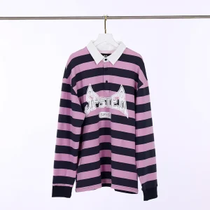 Sp5der T&F Patch Rugby Shirt 'Pink/Navy'