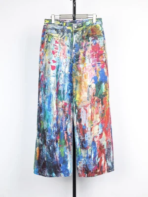 Acne Colored Oil Painting Denim Pants