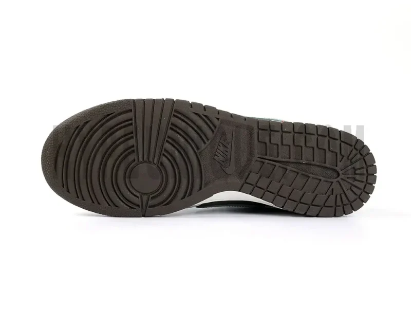 the dark brown outsole