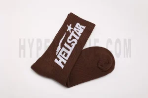 Hellstar Logo Socks Brown