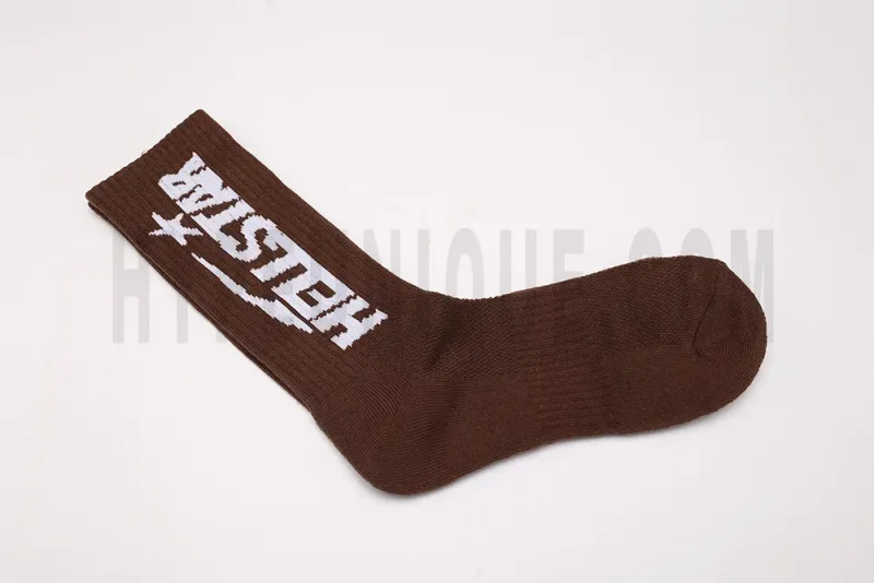 Hellstar Logo Socks Brown