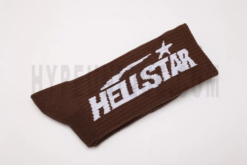 Hellstar Logo Socks Brown