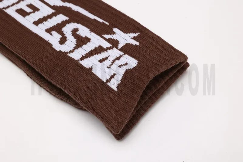 Hellstar Logo Socks Brown