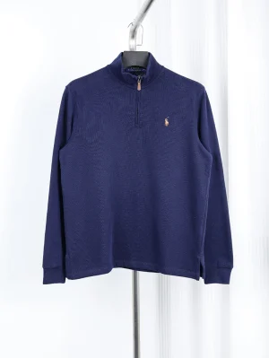 Navy Blue Half-Zip Sweater