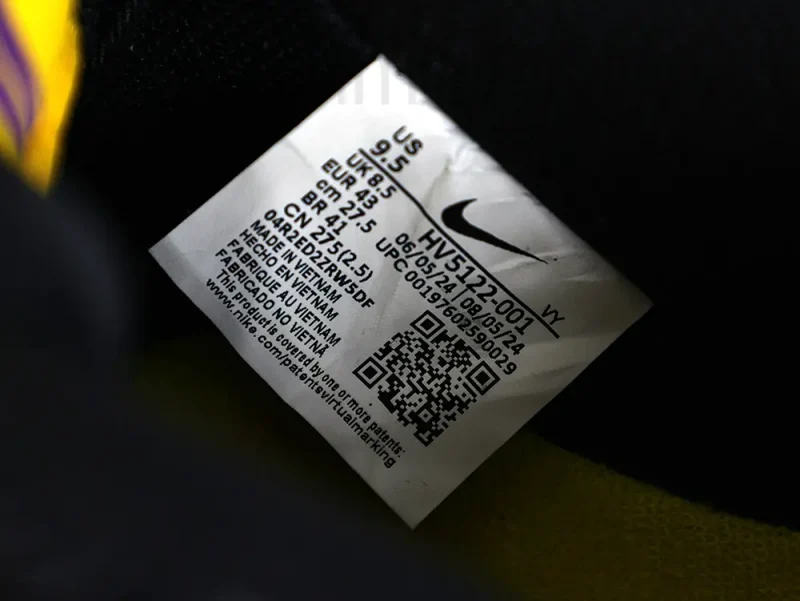 the size label