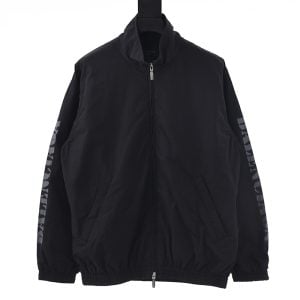 Arm Letter Sports Poplin Stand Collar Jacket