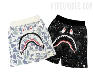 BAPE Space Camo Shark Sweat Shorts