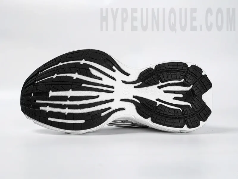 the white and black outsole