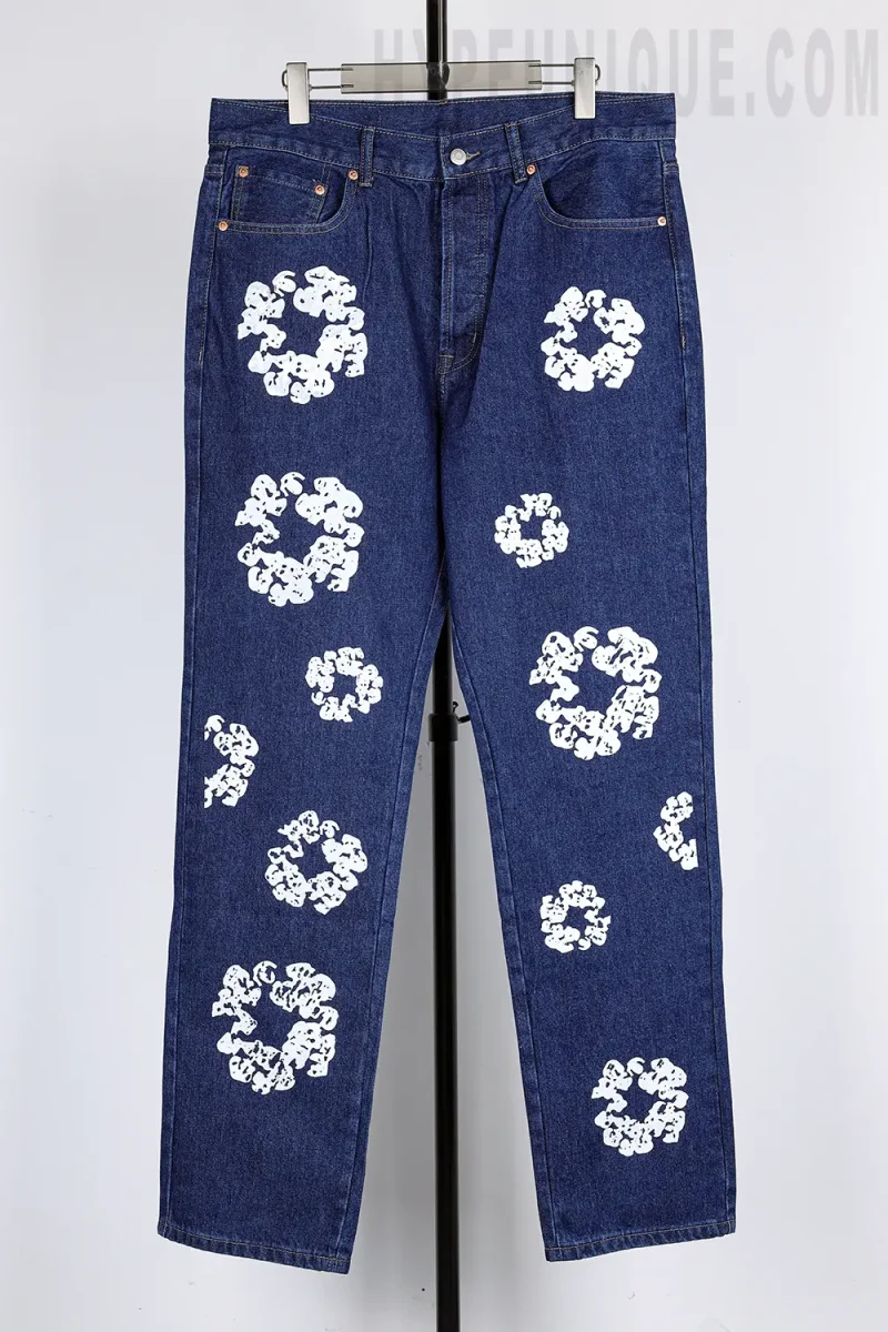 Denim Tears Kapok Print High Quality Jeans ‘Dark Blue'