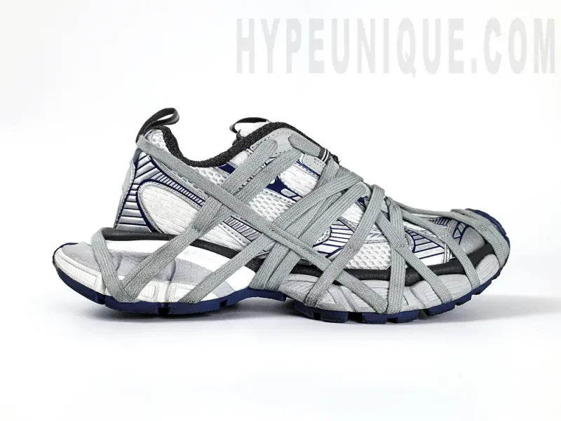 Men's 3xl Extreme Lace Sneaker in White/grey/navy - Image 3