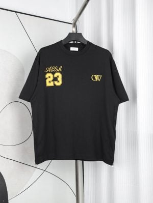 Off-White 23 Yellow Letter Print T-Shirt