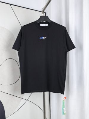 Off-White Blue Arrow Letter Embroidered T-Shirt