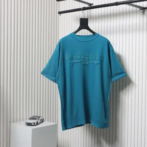 Patch Letter Reverse Stitch Hole T-Shirt