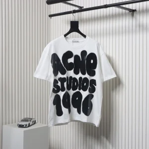 Acne Spray Paint Logo Print T-Shirt