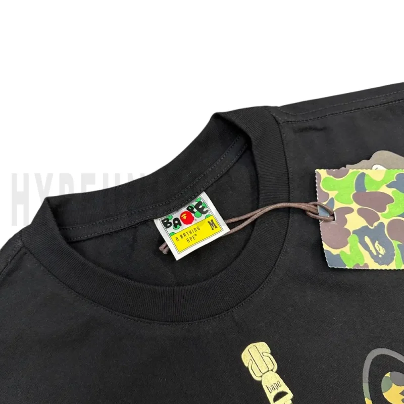 Neckline tag close-up, displaying garment care symbols and brand information with fashion-forward presentation.