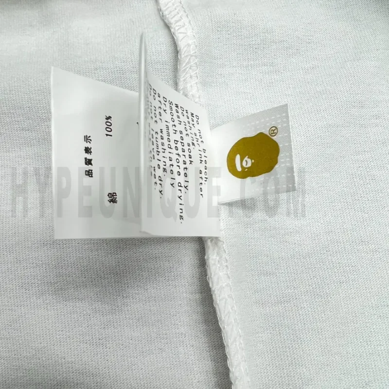 Close-up of garment care label