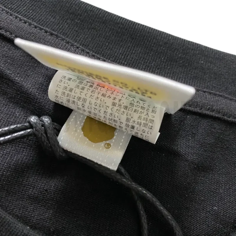Close-up of garment care label