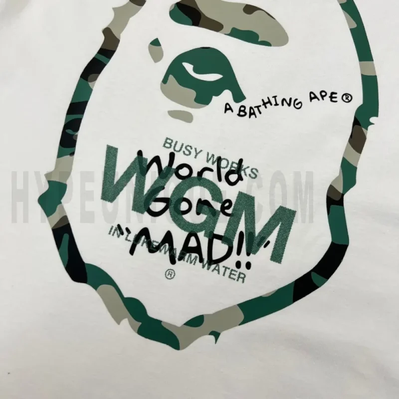 Close-up of the T-shirt embroidered details of the back of the white clothes.