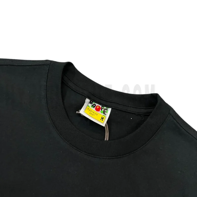 Neckline tag close-up, displaying garment care symbols and brand information with fashion-forward presentation.