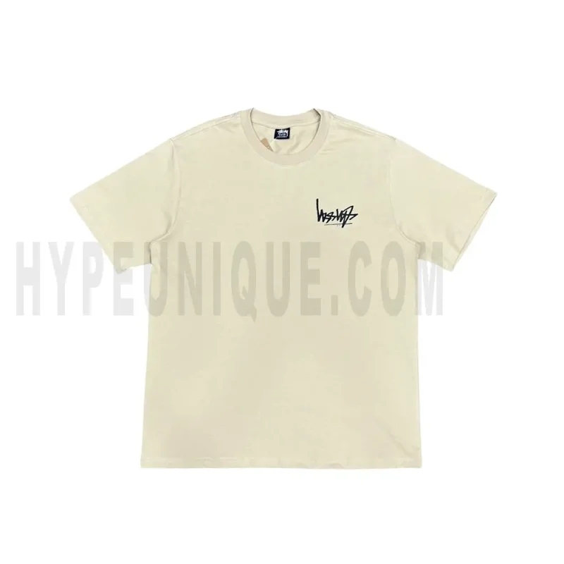 The front of the beige clothes
