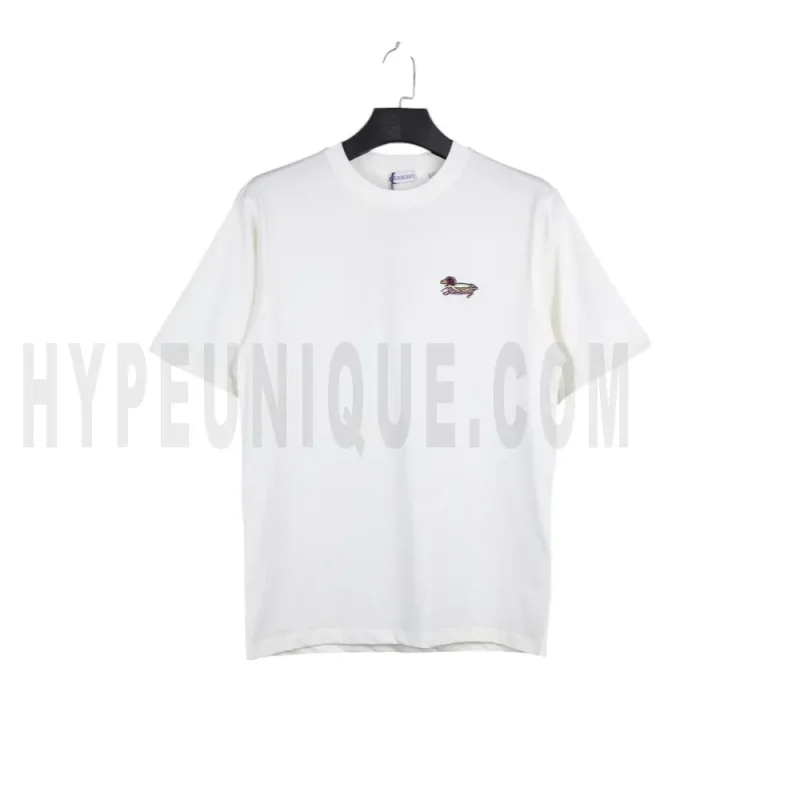 Embroidered Duck Motif Cotton T-shirt