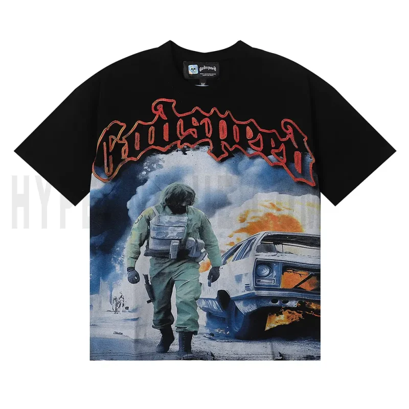 The front of the black clothes