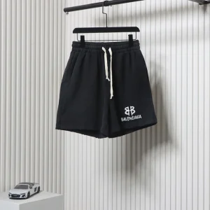 Hand-Painted Letter Logo Print Shorts