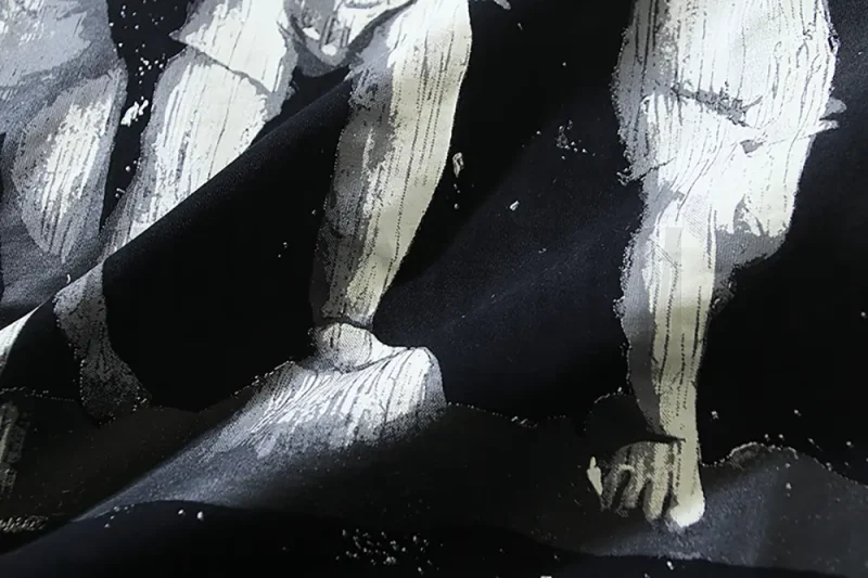 Close-up of the front print details.