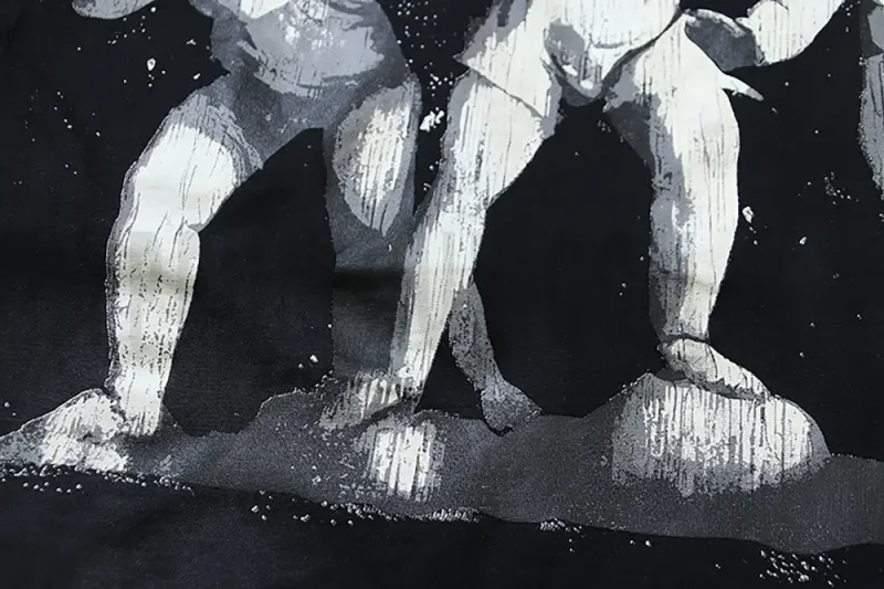 Close-up of the front print details.