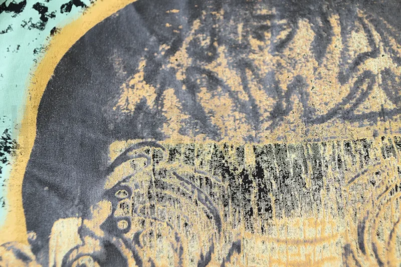 Head-turning front print artwork in detail.