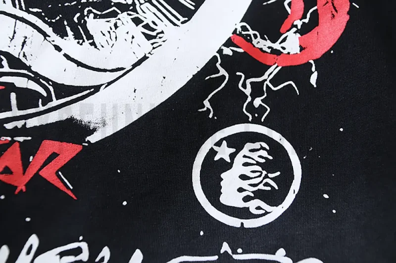 Close-up of the front print details.