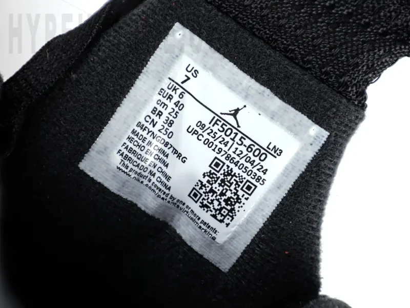 the size label