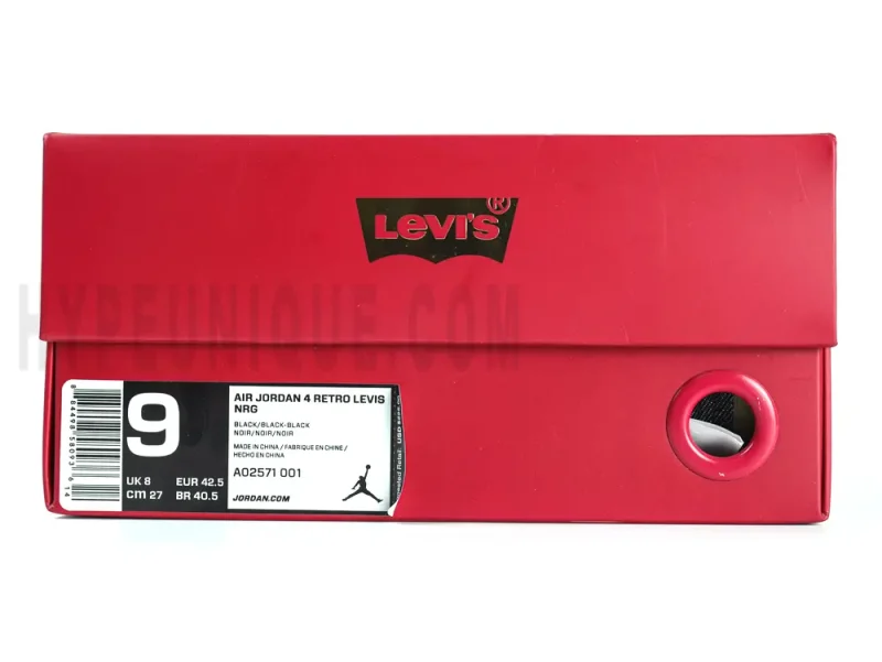 The red levis jordan 4 box