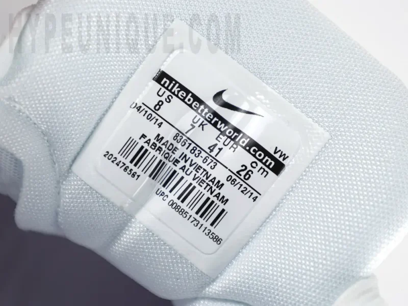 the size label