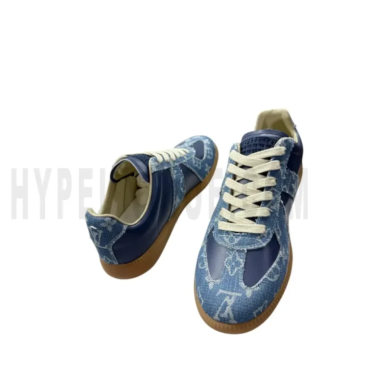 The inside of the blue shoes