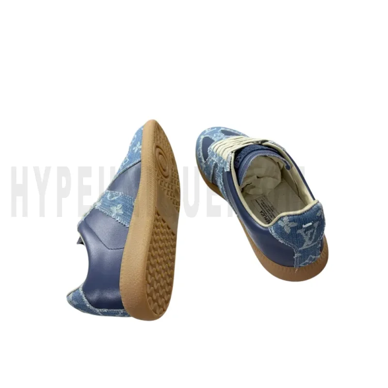 The inside of the blue shoes