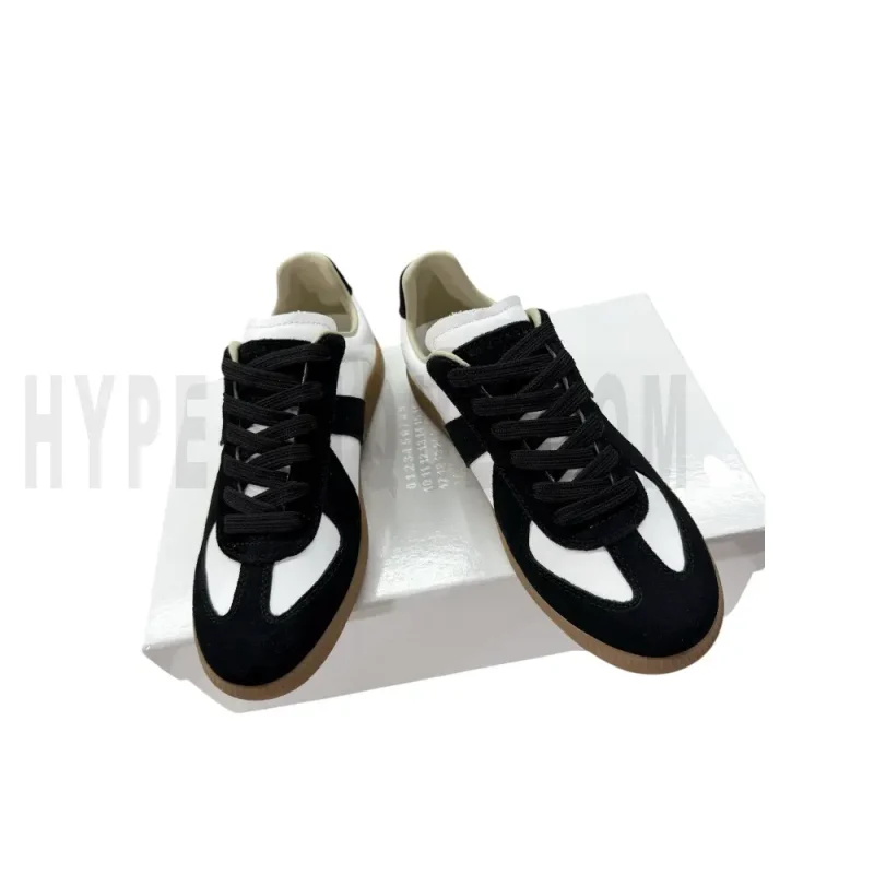 MM Mm6 Replica Low-Top White Black Sneakers - Image 2